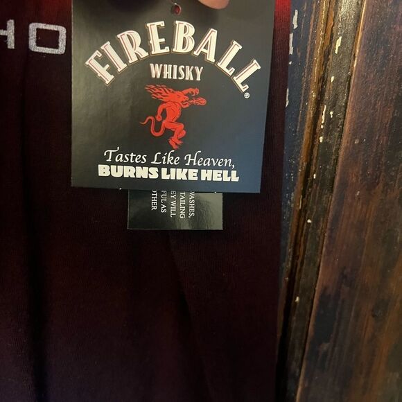 Fireball Whiskey Red and Black dip die Tank Top size Large NWT - Picture 3 of 8